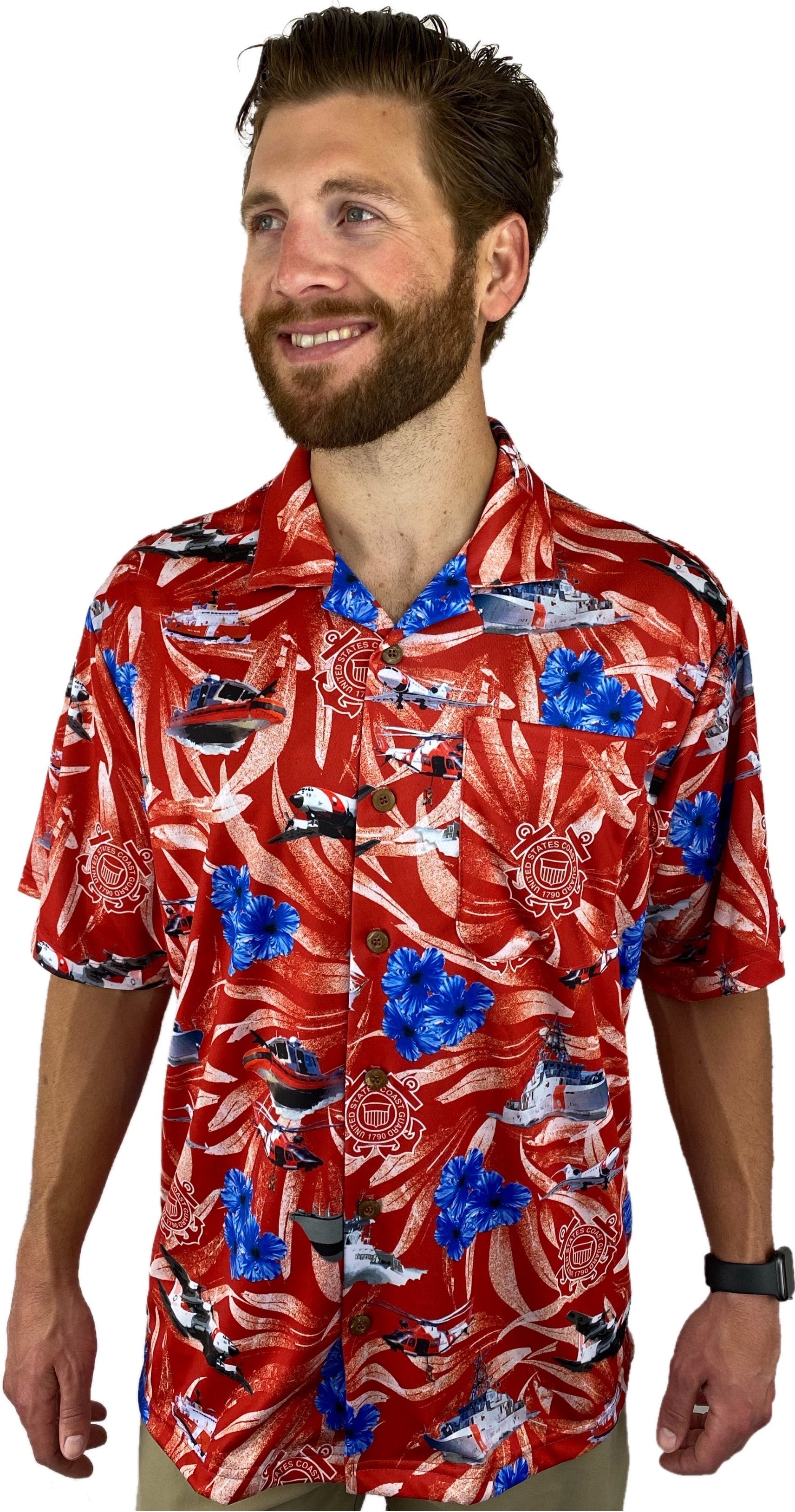 united states coast guard hawaiian shirt ae sport